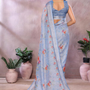 Mameraa Women Printd Floral Saree - Image 3