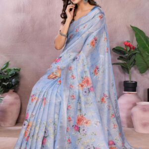 Mameraa Women Printd Floral Saree - Image 5