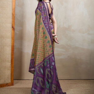 Mameraa Women Printed Floral Saree - Image 4