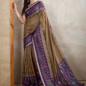 Mameraa Women Printed Floral Saree - Image 5