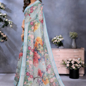 Mameraa Women Printed Floral Saree - Image 3