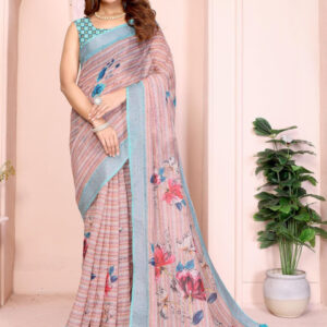 Mameraa Women Prnited Floral Saree - Image 1
