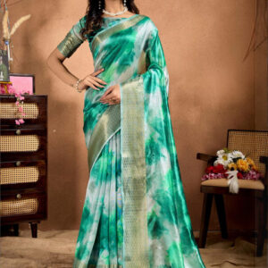 Mameraa Women Tie and Dye Saree - Image 1