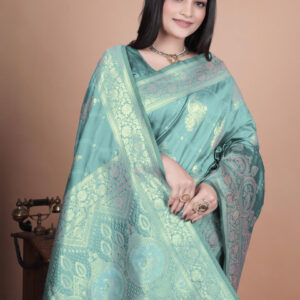 Mameraa Women Woven Design Floral Saree - Image 2