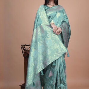 Mameraa Women Woven Design Floral Saree - Image 3