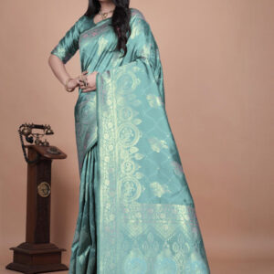 Mameraa Women Woven Design Floral Saree - Image 4