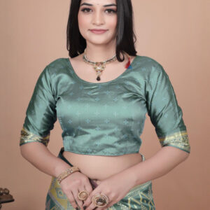 Mameraa Women Woven Design Geometric Saree - Image 6