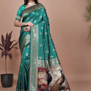 Mameraa Women Woven Design Zari Saree - Image 1