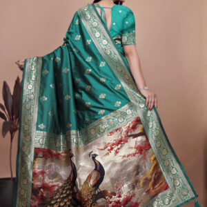 Mameraa Women Woven Design Zari Saree - Image 4