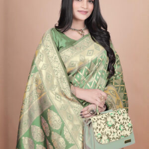 Mameraa Women Woven Design Zari Saree - Image 2