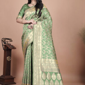 Mameraa Women Woven Design Zari Saree - Image 1