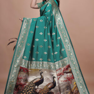 Mameraa Women Woven Design Zari Saree - Image 3