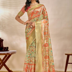Mameraa Woven Design Ethnic Motifs Zari Saree - Image 1