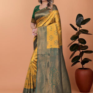 Mameraa Woven Design Ethnic Motifs Zari Saree - Image 2