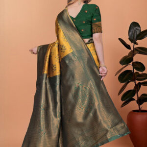 Mameraa Woven Design Ethnic Motifs Zari Saree - Image 3