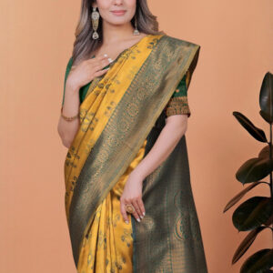 Mameraa Woven Design Ethnic Motifs Zari Saree - Image 5
