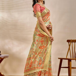 Mameraa Woven Design Ethnic Motifs Zari Saree - Image 3