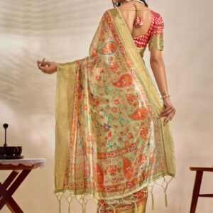 Mameraa Woven Design Ethnic Motifs Zari Saree - Image 4