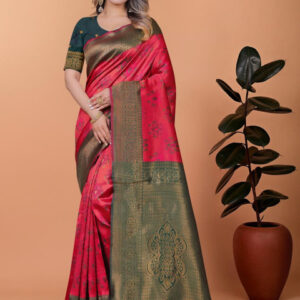 Mameraa Woven Design Zari Saree - Image 1