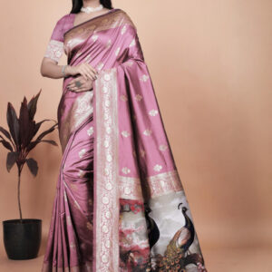 Mameraa Woven Design Zari Saree - Image 1