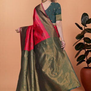 Mameraa Woven Design Zari Saree - Image 3