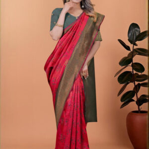 Mameraa Woven Design Zari Saree - Image 4