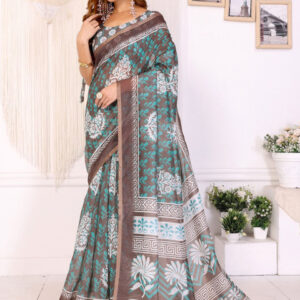 MameraaEthnic Motifs Printed Zari Saree - Image 2