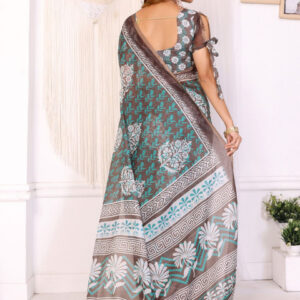 MameraaEthnic Motifs Printed Zari Saree - Image 3