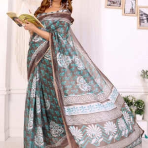 MameraaEthnic Motifs Printed Zari Saree - Image 4