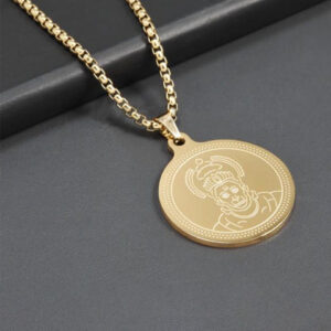 Mameraa Gold-Plated Hanuman Circular Pendant With Chain - Image 1