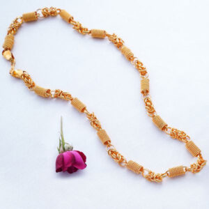 Mameraa Men Gold-Plated Byzantine & Barrel Link Chain - Image 1