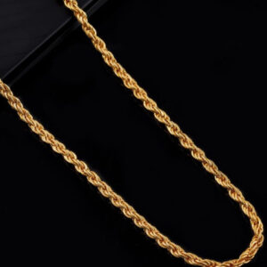 Mameraa Men Gold-Plated Twisted Rope Link Chain - Image 1