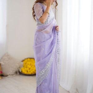Mameraa Embellished Designer Saree With Blouse Piece - Image 3