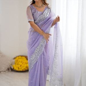 Mameraa Embellished Designer Saree With Blouse Piece - Image 5