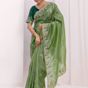 Mameraa Embellished Saree With Blouse Piece - Image 3