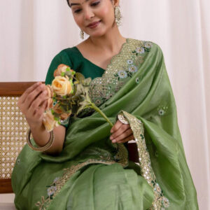 Mameraa Embellished Saree With Blouse Piece - Image 5