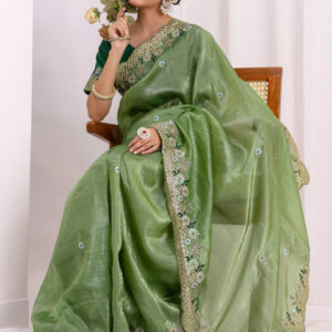 Mameraa Embellished Saree With Blouse Piece - Image 6