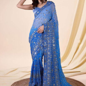 Mameraa Embellished Sarees With Blouse Piece - Image 3