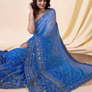 Mameraa Embellished Sarees With Blouse Piece - Image 5