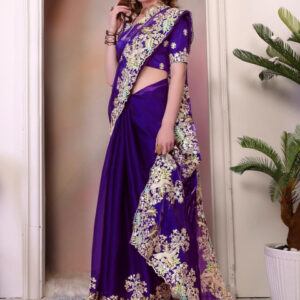 Mameraa Embroidered Sequinned Saree - Image 4