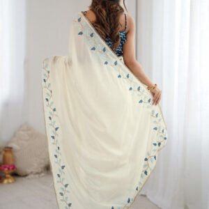 Mameraa Ethnic Motifs Embroidered Saree With Unstitched Blouse Piece - Image 5