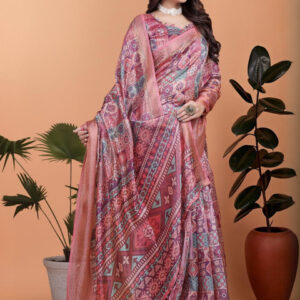 Mameraa Ethnic Motifs Printed Zari Saree - Image 3