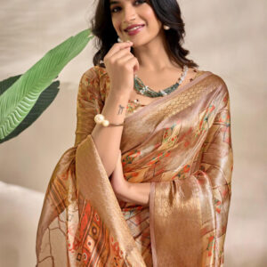 Mameraa Ethnic Motifs Printed Zari Saree - Image 2
