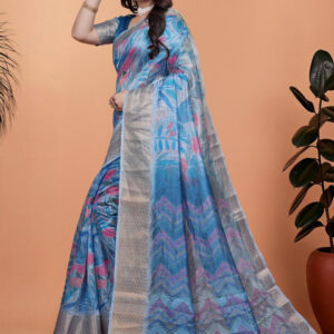 Mameraa Ethnic Motifs Printed Zari Saree - Image 2