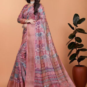 Mameraa Ethnic Motifs Printed Zari Saree - Image 4