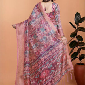 Mameraa Ethnic Motifs Printed Zari Saree - Image 5