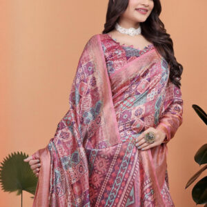 Mameraa Ethnic Motifs Printed Zari Saree - Image 2