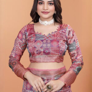 Mameraa Ethnic Motifs Printed Zari Saree - Image 6