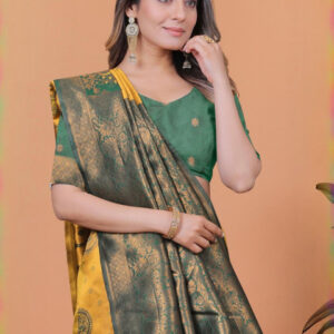 Mameraa Ethnic Motifs Printed Zari Saree - Image 2