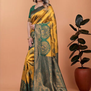 Mameraa Ethnic Motifs Printed Zari Saree - Image 3
